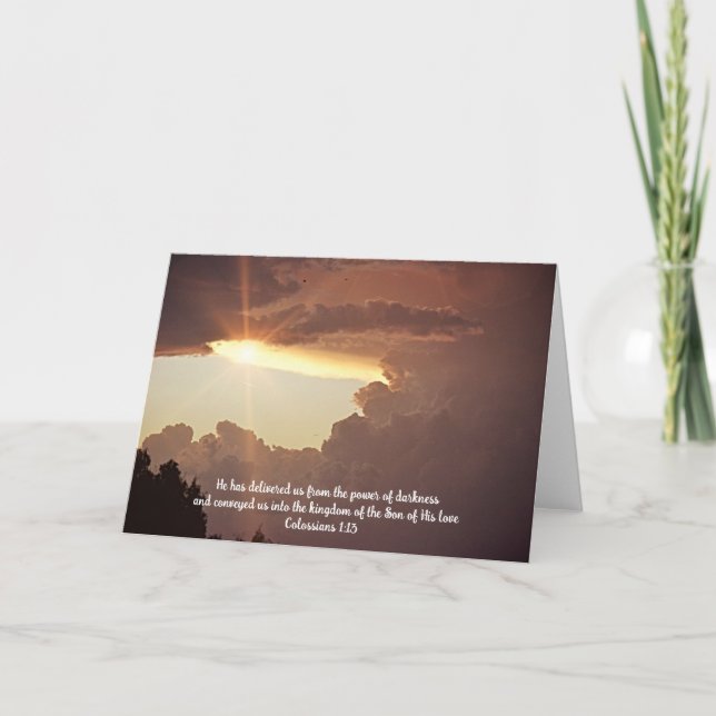 Storm and Sunlight Faith Bible Verse Card (Front)