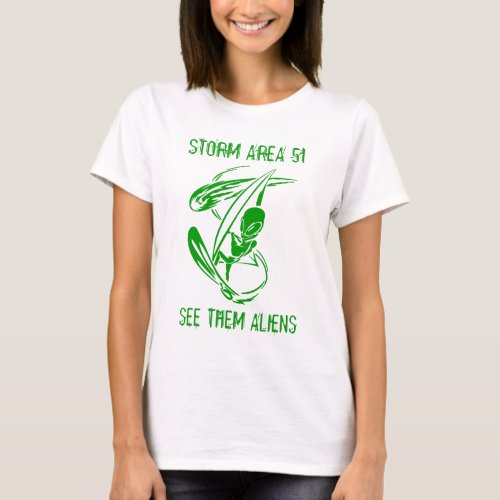 Storm Area 51 Green Alien T_Shirt