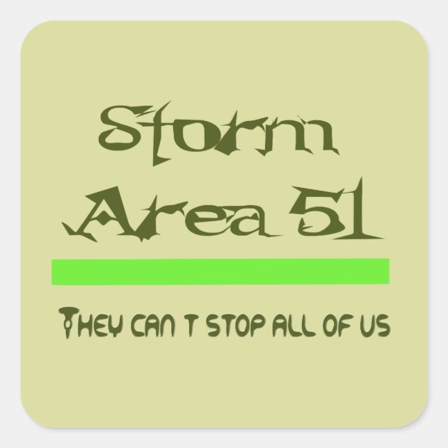 Storm Area 51 Square Sticker (Front)