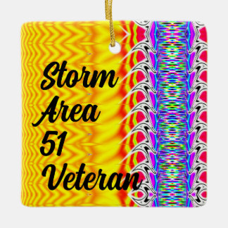 Storm Area 51 Veteran (edit text) Ceramic Ornament