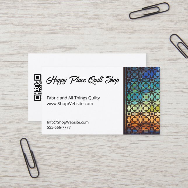 Storm at Sea Quilt Fully Customizable Biz Cards (Front/Back In Situ)