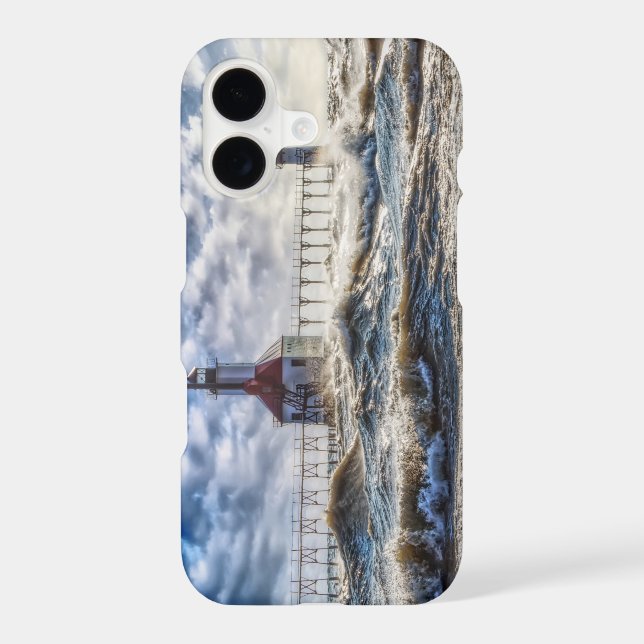 Storm At St Joseph Lighthouse Iphone Case (Back)