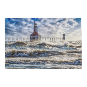 Storm At St Joseph Lighthouse Placemat