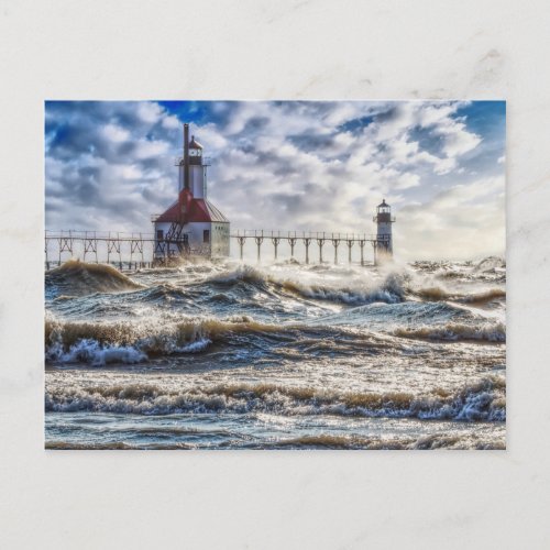 Storm At St Joseph Lighthouse Postcard