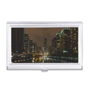 Storm Brewing Over Chicago Business Card Case