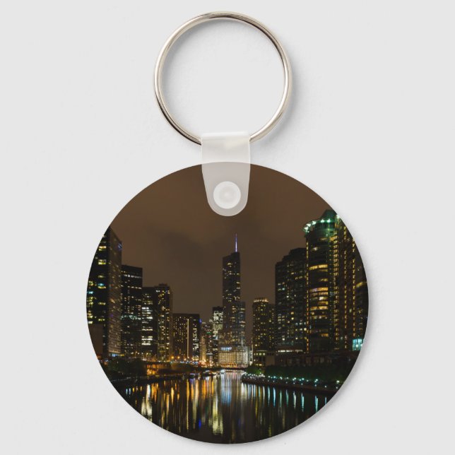 Storm Brewing Over Chicago Keychain (Front)