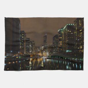 Storm Brewing Over Chicago Kitchen Towel