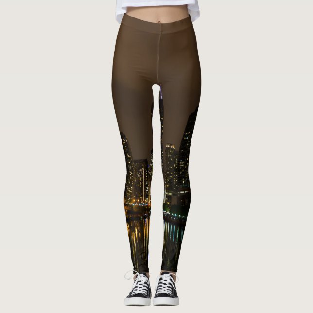 Storm Brewing Over Chicago Leggings (Front)