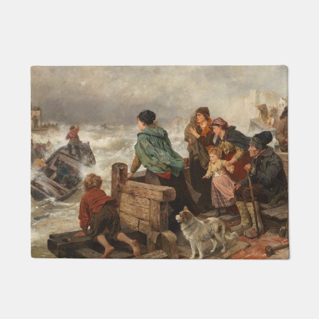 Storm by the Coast (by Rudolf Jordan) Doormat (Front)