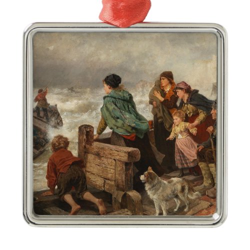 Storm by the Coast (by Rudolf Jordan) Metal Ornament