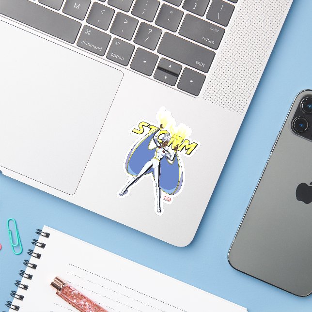 Storm Character Pose Sticker (Laptop w/ iPhone)