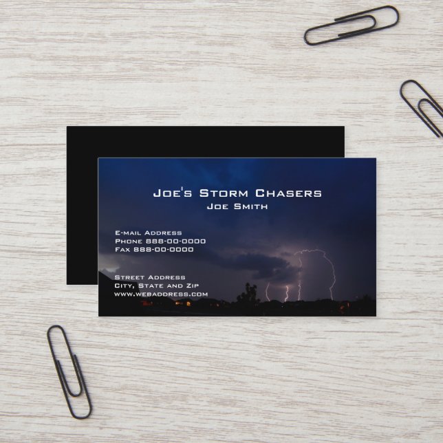 Storm Chaser Business Card (Front/Back In Situ)
