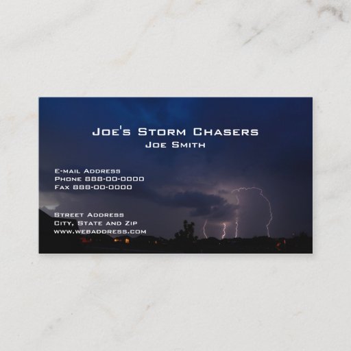 Customizable Storm Chaser Business Card