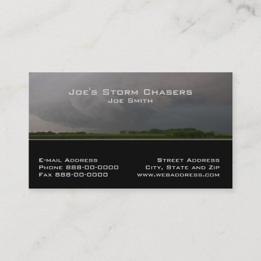 Customizable Storm Chaser Business Card