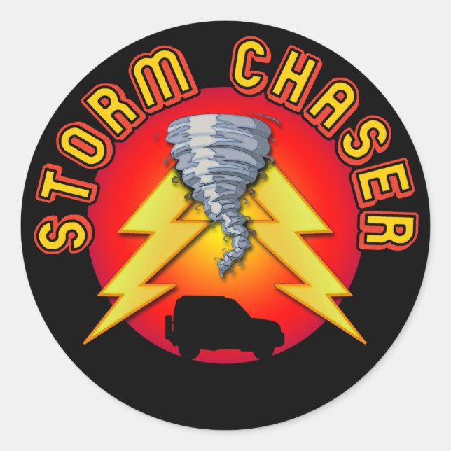 Storm Chaser Classic Round Sticker (Front)