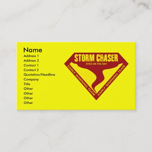 Customizable STORM CHASER EYES ON THE SKY BUSINESS CARDS