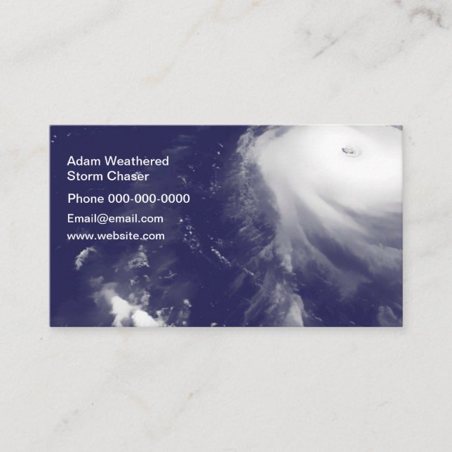 Storm Chaser Hurricane Theme Business Card (Front)