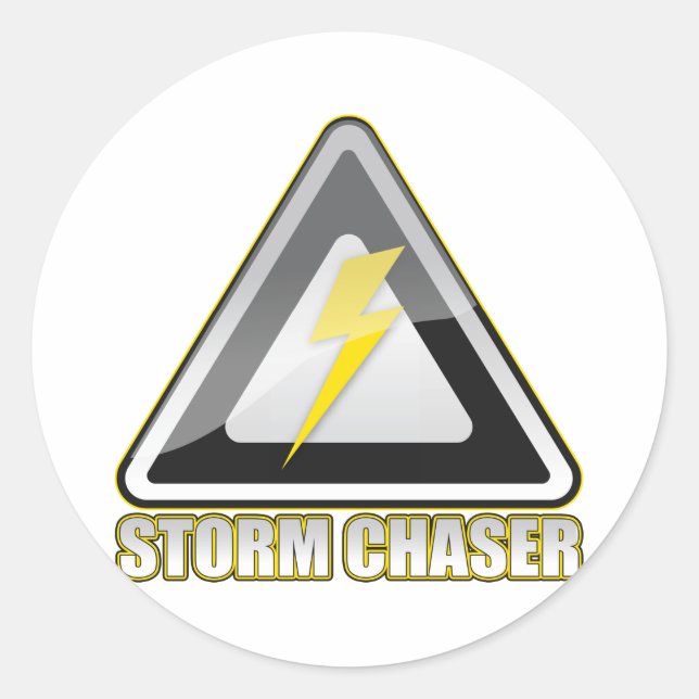 Storm Chaser Lightning Classic Round Sticker (Front)