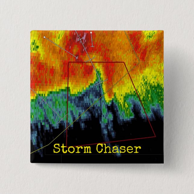 Storm Chaser Radar Image Pinback Button (Front)