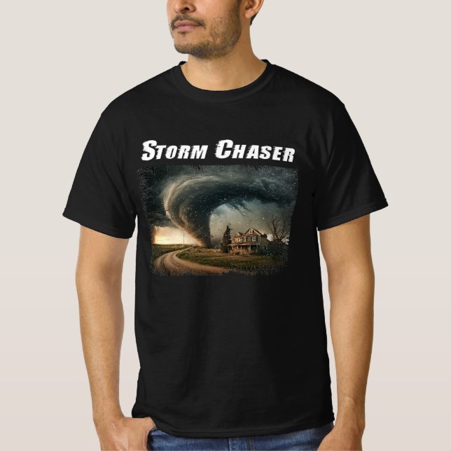 Storm Chaser Tornado Picture Meteorologist Weather T-Shirt (Front)