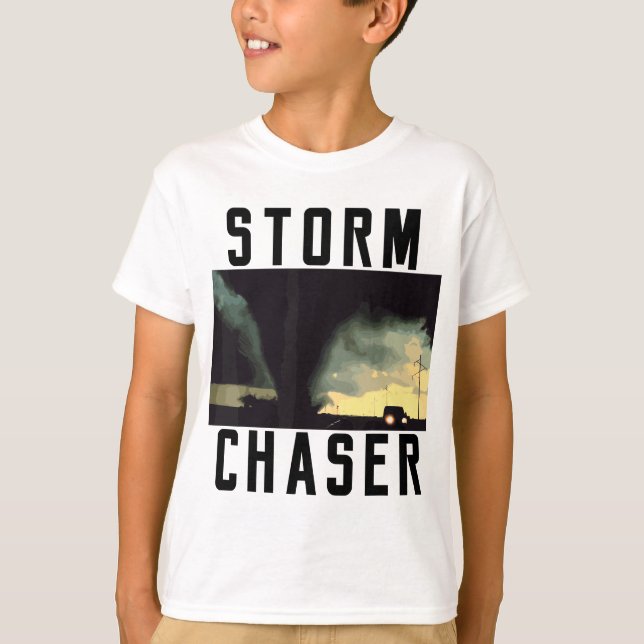 Storm Chaser Tornado Picture Weather Meteorologist T-Shirt (Front)