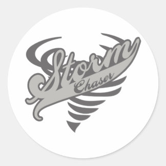 Storm Chaser Tornado Twister Logo Classic Round Sticker