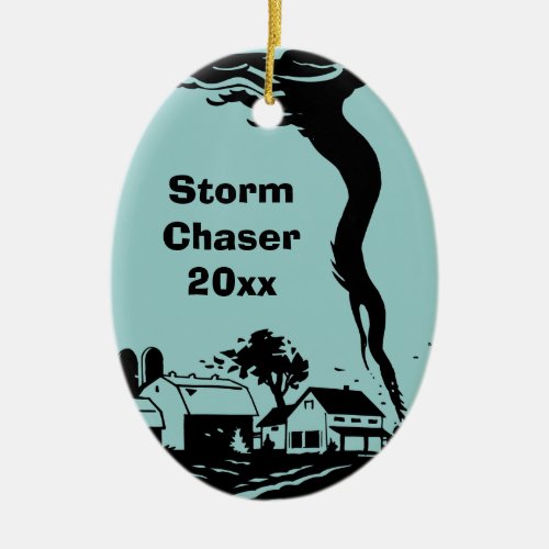 Storm Chaser Tornado Twister Weather Meteorology Ceramic Ornament