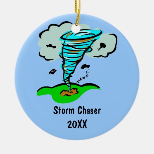 Storm Chaser Tornado Twister Weather Meteorology Ceramic Ornament