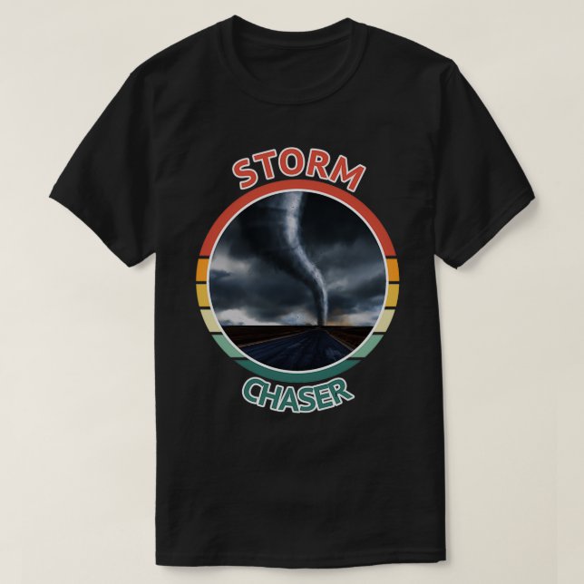 Storm Chaser Weather Tornado Hurricane Retro Graph T-Shirt (Design Front)