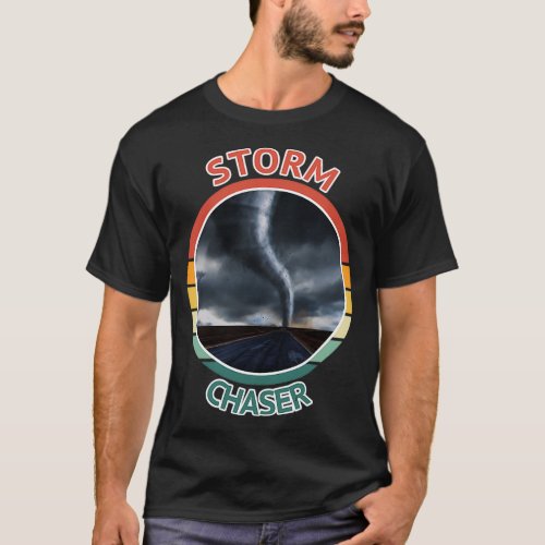 Storm Chaser Weather Tornado Hurricane Retro Graph T_Shirt