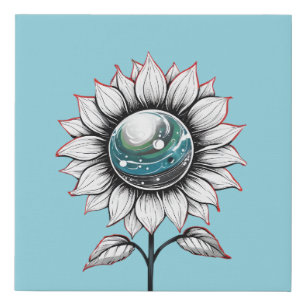 Storm Cloud Bloom-light blue Faux Canvas Print