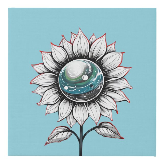 Storm Cloud Bloom-light blue Faux Canvas Print (Front)