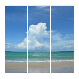 Storm Cloud Brewing over Tropical Sea Photographic Triptych