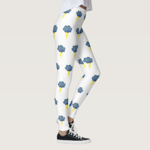 Storm Cloud Lightning Leggings Blue Bolt Style