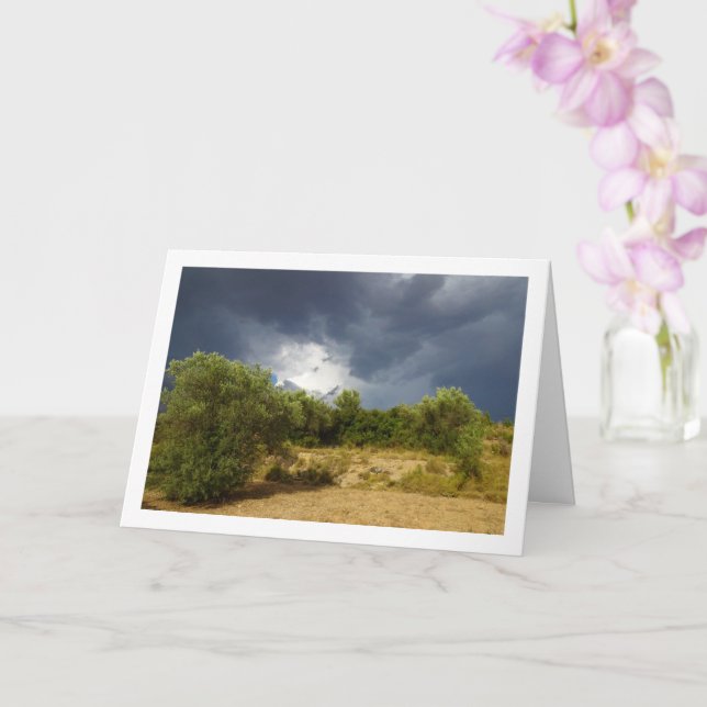 Storm Cloud over Canyon Landscape Card (Orchid)