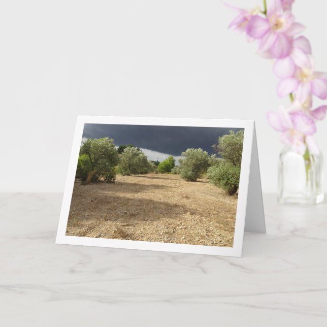 Storm Cloud over Canyon Orchard Landscape Card (Orchid)