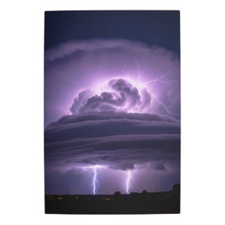Storm Cloud with Purple Lightning – Storm Glow Metal Print