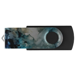 Storm Clouds and Ocean Currents Abstract Art Flash Drive
