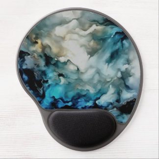 Storm Clouds and Ocean Currents Abstract Art Gel Mouse Pad