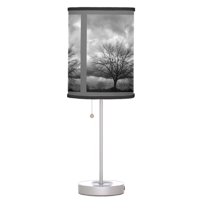Storm Clouds Bare Tree - Lampshade Table Lamp (Right)