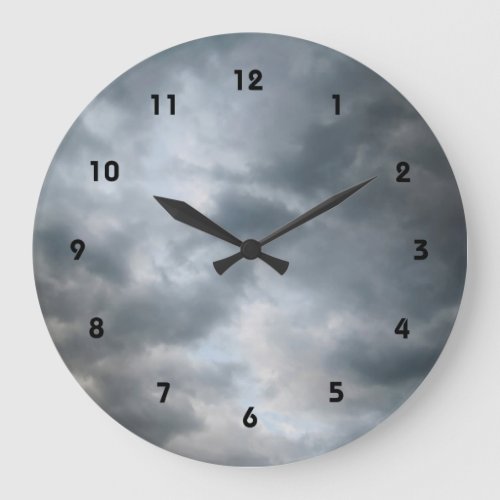 Storm Clouds Breaking Large Clock