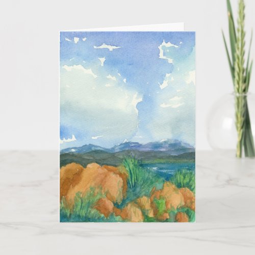 Storm Clouds Mountain Lake Painting Happy Birthday Card