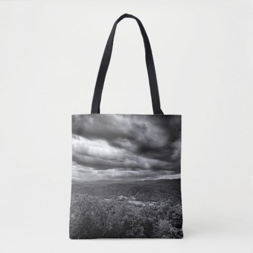 Storm Clouds Over Mountains Tote Bag