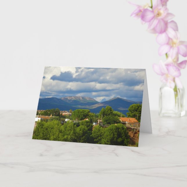 Storm Clouds over Spanish Mountains Card (Orchid)