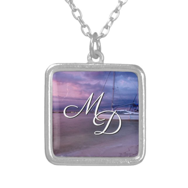Storm Coming To Navarre Florida Square Necklace (Front)