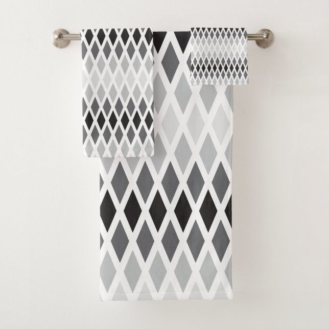 Storm Diamond Ombre Bath Towel Set (Insitu)