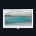 Storm Front Business Card Case<br><div class="desc">Storm Front II by June Erica Vess. Features deep teal body of water and looming clouds.</div>