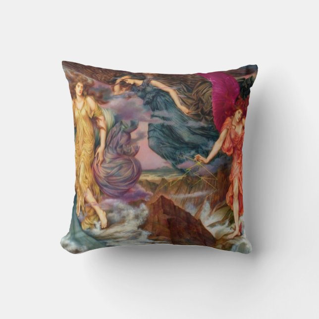 Storm Goddesses Evelyn De Morgan Hekate Throw Pillow (Front)