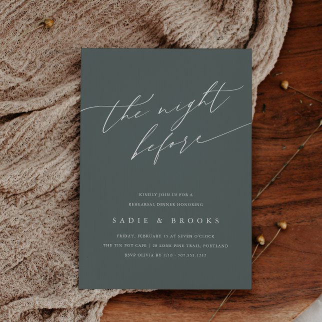 Storm Gray-Green Rehearsal Dinner Invitation (Creator Uploaded)