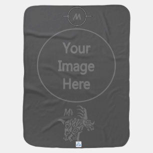 Storm Gray Styracosaurus  with Tribal War Paint Baby Blanket